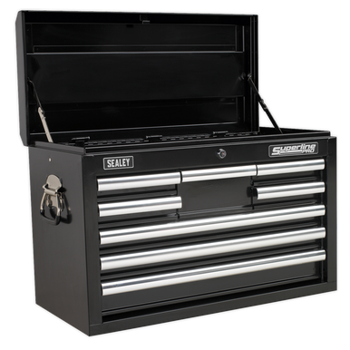 Sealey - Topchest 8 Drawer with Ball Bearing Slides Black