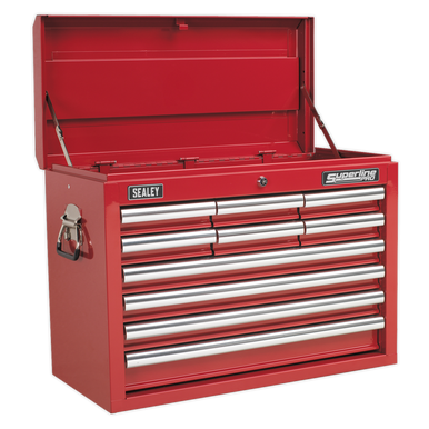 Sealey - Topchest 10 Drawer with Ball Bearing Slides Red