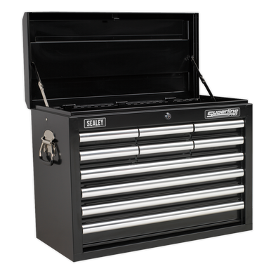 Sealey - Topchest 10 Drawer with Ball Bearing Slides Black