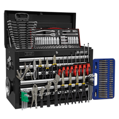 Sealey - Topchest 10 Drawer with Ball Bearing Slides Black and 139pc Tool Kit