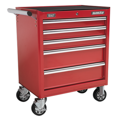 Sealey - Rollcab 5 Drawer with Ball Bearing Slides Red