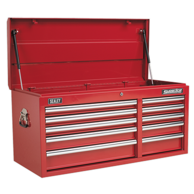 Sealey - Topchest 10 Drawer with Ball Bearing Slides Heavy-Duty Red