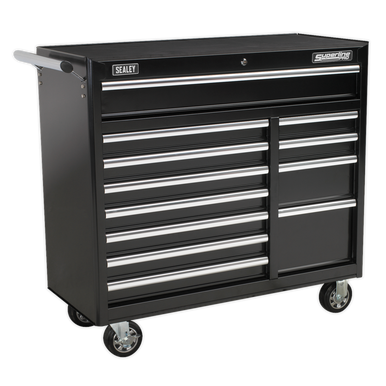 Sealey - Rollcab 12 Drawer with Ball Bearing Slides Heavy-Duty Black