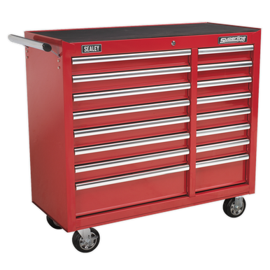 Sealey - Rollcab 16 Drawer with Ball Bearing Slides Heavy-Duty Red