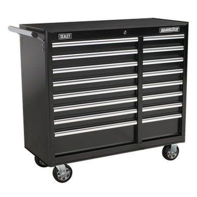 Sealey - Rollcab 16 Drawer with Ball Bearing Slides Heavy-Duty Black