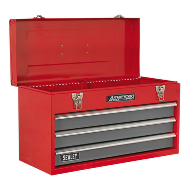 Sealey - Tool Chest 3 Drawer Portable with Ball Bearing Slides Red/Grey