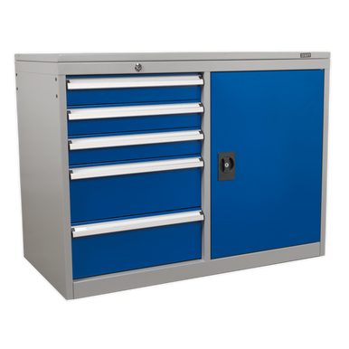 Sealey - Industrial Cabinet/Workstation 5 Drawer and 1 Shelf Locker