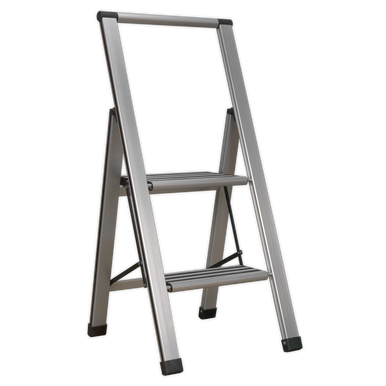 Sealey - Aluminium Professional Folding Step Ladder 2-Step 150kg Capacity
