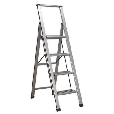 Sealey - Aluminium Professional Folding Step Ladder 4-Step 150kg Capacity
