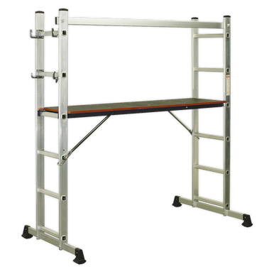 Sealey - Aluminium Scaffold Ladder 4-Way EN 131