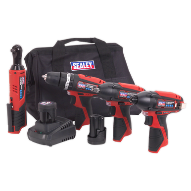 Sealey - SV12 Series 4 x 12V Cordless Power Tool Combo Kit