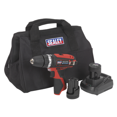 Sealey - Hammer Drill/Driver Kit Dia10mm 12V Li-ion 2 Batteries
