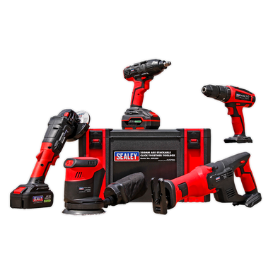Sealey - CP20V Series 5 x 20V Cordless Tool Combo 2 Batteries