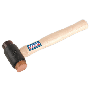 Sealey - Copper/Rawhide Faced Hammer 2.25lb Hickory Shaft