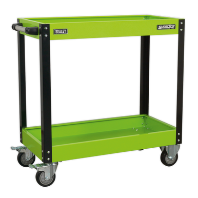 Sealey - Workshop Trolley 2-Level Heavy-Duty Hi-Vis Green