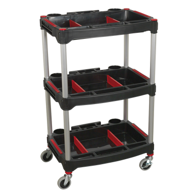 Sealey - Workshop Trolley 3-Level Composite with Parts Storage