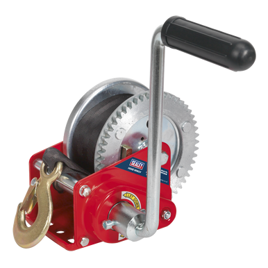 Sealey - Geared Hand Winch with Brake and Webbing 540kg Capacity