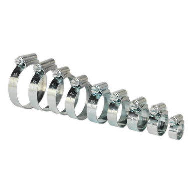 Sealey - HI-GRIP Hose Clip Assortment 85pc Sizes Dia9.5-55mm