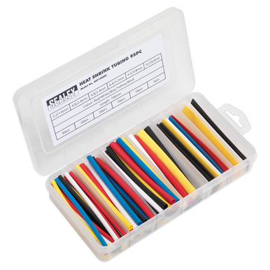 Sealey - Heat Shrink Tubing Assortment 95pc 100mm Mixed Colours