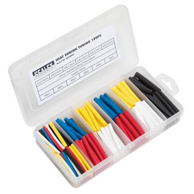 Sealey - Heat Shrink Tubing Assortment 190pc 50mm Mixed Colours
