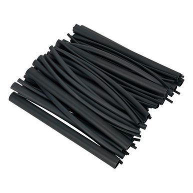 Sealey - Heat Shrink Tubing Assortment 72pc Black Adhesive Lined 200m