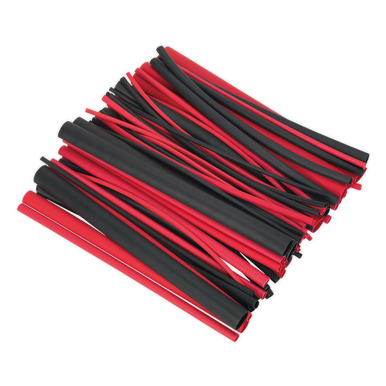 Sealey - Heat Shrink Tubing Assortment 72pc Black and Red Adhesive Lined 200mm