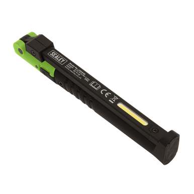 Sealey - Rechargeable Slim Folding Pocket Light 2 COB plus 1 SMD LED Green