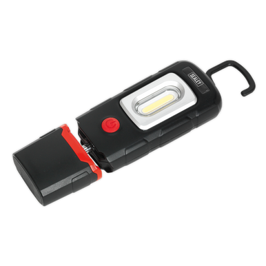 Sealey - Rechargeable 360Deg Inspection Lamp 3W COB plus 1W LED Black Lithium-Polymer