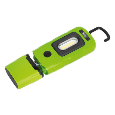 Sealey - Rechargeable 360Deg Inspection Lamp 3W COB plus 1W LED Green Lithium-Polymer