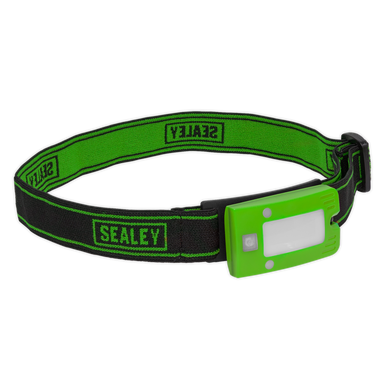 Sealey - Rechargeable Head Torch 2W COB LED Auto-Sensor Green
