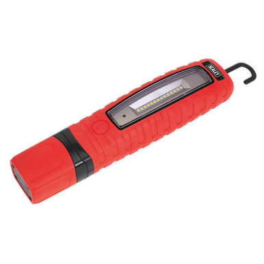 Sealey - Rechargeable 360Deg Inspection Lamp 14 SMD LED plus 3W LED Red Lithium-ion