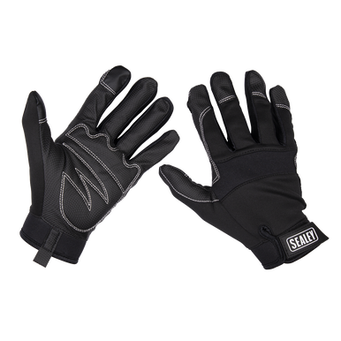 Sealey - Mechanic's Gloves Light Palm Tactouch Large