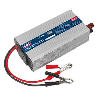 Sealey - Power Inverter Pure Sine Wave 600W 12V DC 230V 50Hz