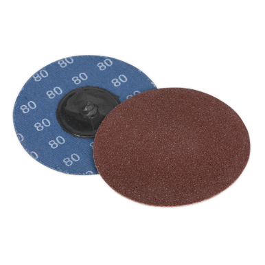 Sealey - Quick-Change Sanding Disc Dia75mm 80Grit Pack of 10