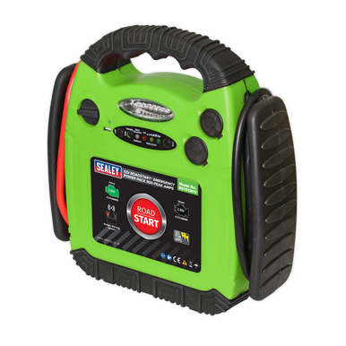 Sealey - RoadStart Emergency Jump Starter 12V 900 Peak Amps Hi-Vis Green