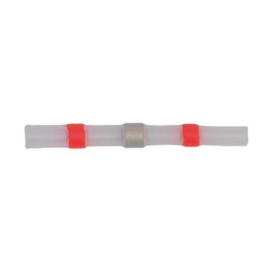 Sealey - Heat Shrink Butt Connector Solder Terminal 22-18 AWG Red Pack of 25
