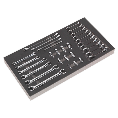 Sealey - Tool Tray with Specialised Spanner Set 30pc Metric