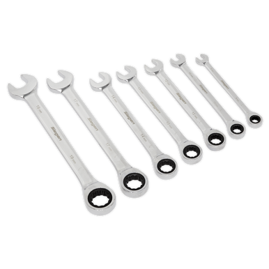 Sealey - Ratchet Combination Spanner Set 7pc Metric S01142
