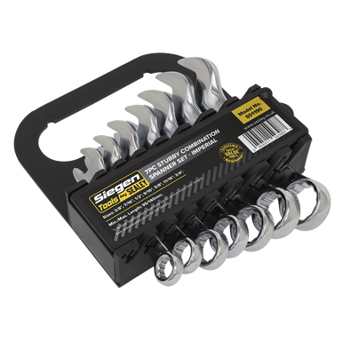 Sealey - Combination Spanner Set 7pc Stubby Imperial