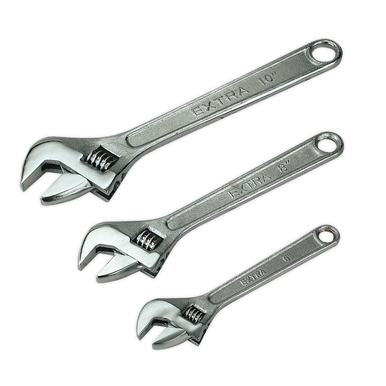 Sealey - Adjustable Wrench Set 3pc 150 200 and 250mm