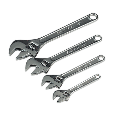 Sealey - Adjustable Wrench Set 4pc 150 200 250 and 300mm