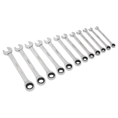 Sealey - Ratchet Combination Spanner Set 12pc Metric S0634