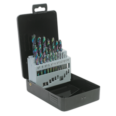 Sealey - HSS Drill Bit Set 19pc Edge Ground Metric DIN 338