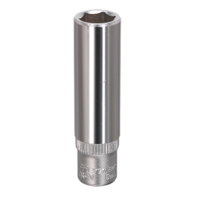 Sealey - WallDrive Socket 9mm Deep 1/4inchSq Drive