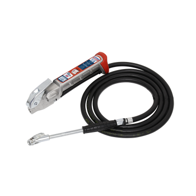 Sealey - Tyre Inflator 2.5m Hose with Twin Clip-On Connector