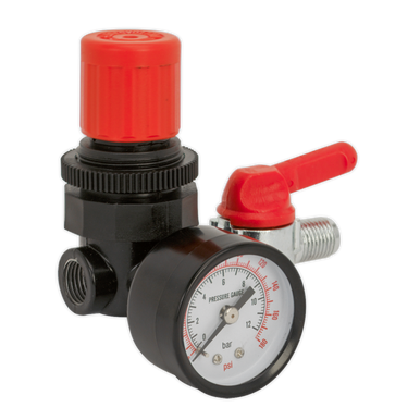 Sealey - Air Regulator 1/4inchBSP Female 1/4inchBSP Male