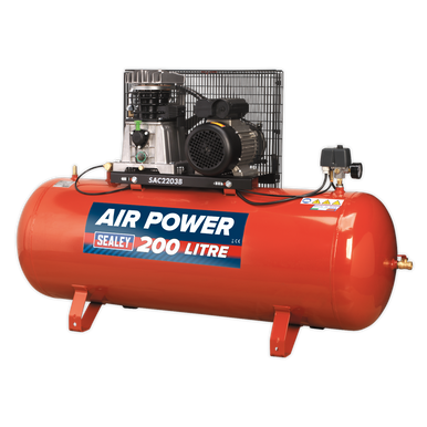 Sealey - Compressor 200L Belt Drive 3hp with Cast Cylinders SA2203B