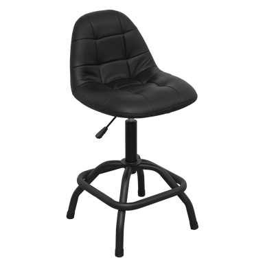 Sealey - Workshop Stool Pneumatic with Adjustable Height Swivel Seat and Back Rest