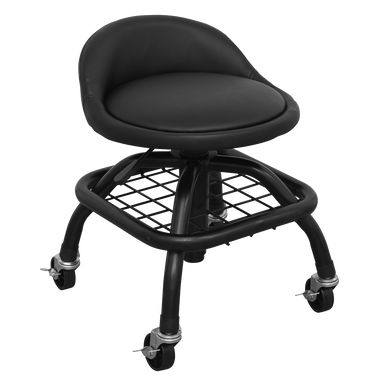 Sealey - Creeper Stool Pneumatic with Adjustable Height Swivel Seat and Back Rest