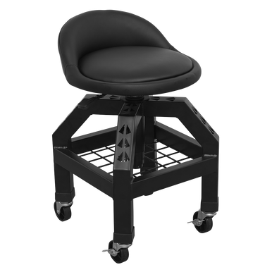 Sealey - Creeper Stool Pneumatic with Adjustable Height Swivel Seat and Back Rest (Tall)